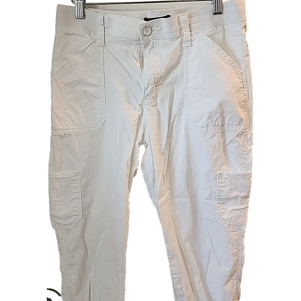 Lee Relaxed Fit Mid Rise Women's Capri's Size 14 Medium White Capri Cargo Cotton